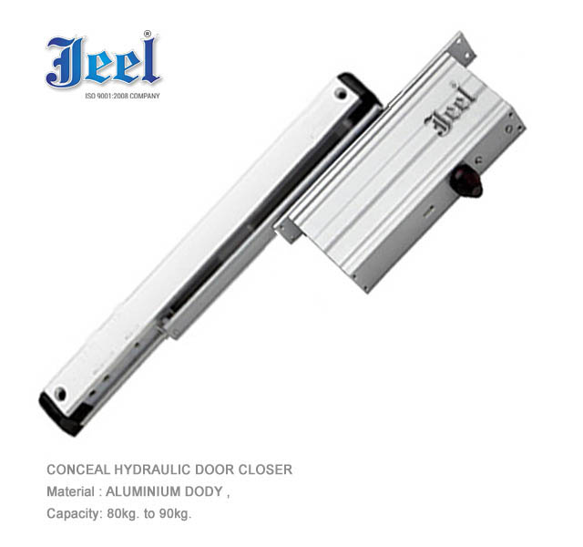 Conceal Hydraulic Door Closer Fancy Design Silver Body Hydraulic Door Closer - Automatic Self Device Hydraulic Door Closer Manufacturers - Supplier Rajkot Gujarat India